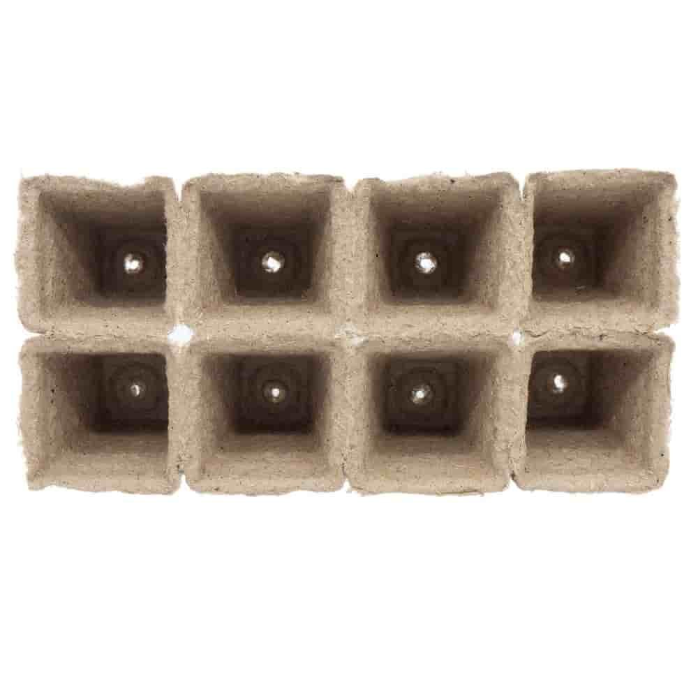 Plateau de culture 6 x 6 cm, 8 pots octogonaux par plateau, compostable-4