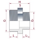 PVC - U Doppelnippel réduit AG 3/4" x 1/2"-0