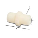 Raccord de tuyau en plastique Double mamelon 1/2"-0