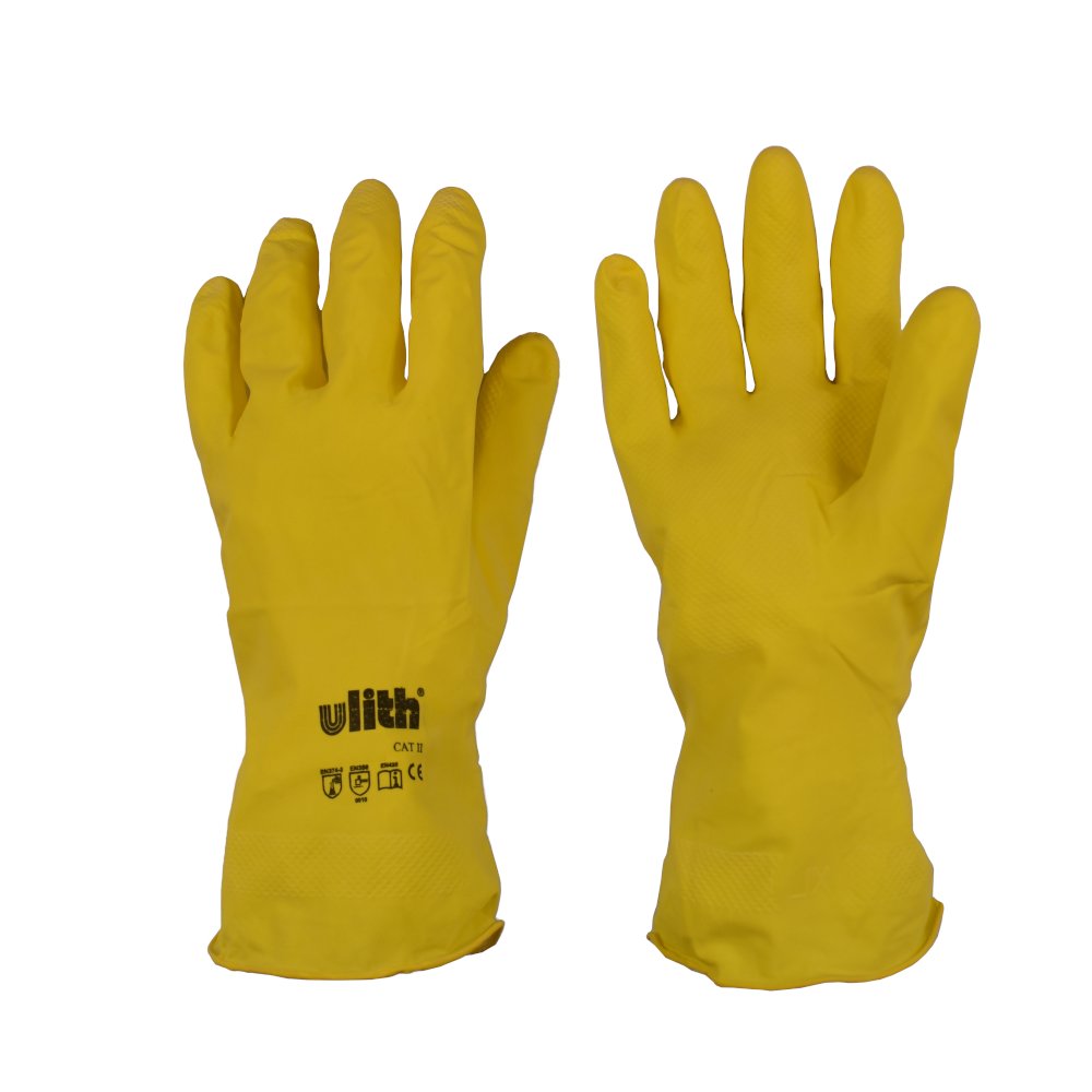 Gants industriels en latex caoutchouc taille L/9 jaune