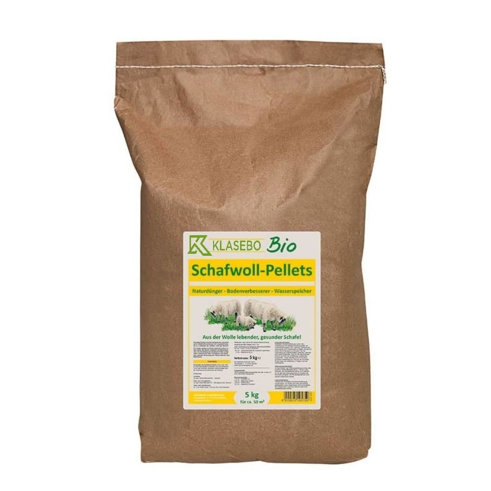 Pellets de laine de mouton bio 5 kg pour environ 50 - 100 m²