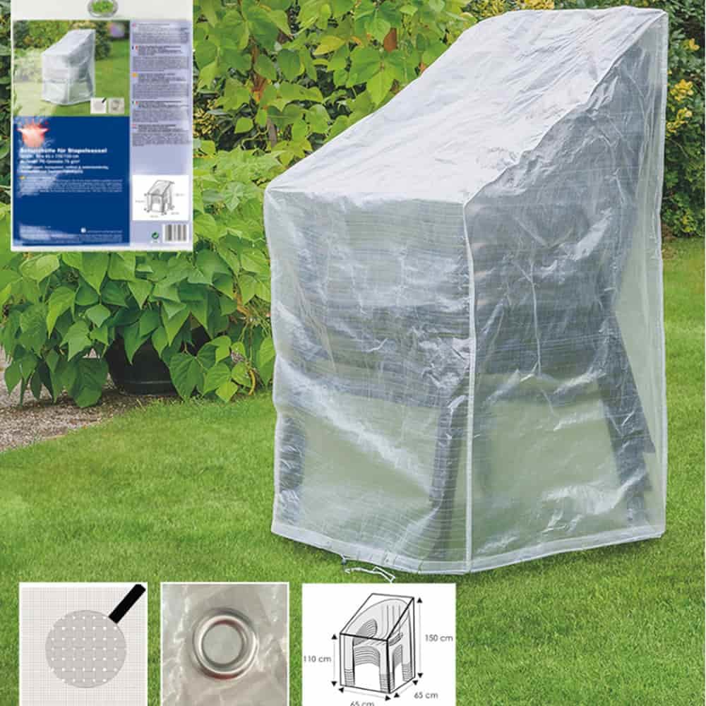 Housse de protection transparente pour chaise empilable, env. 65x65x110/150