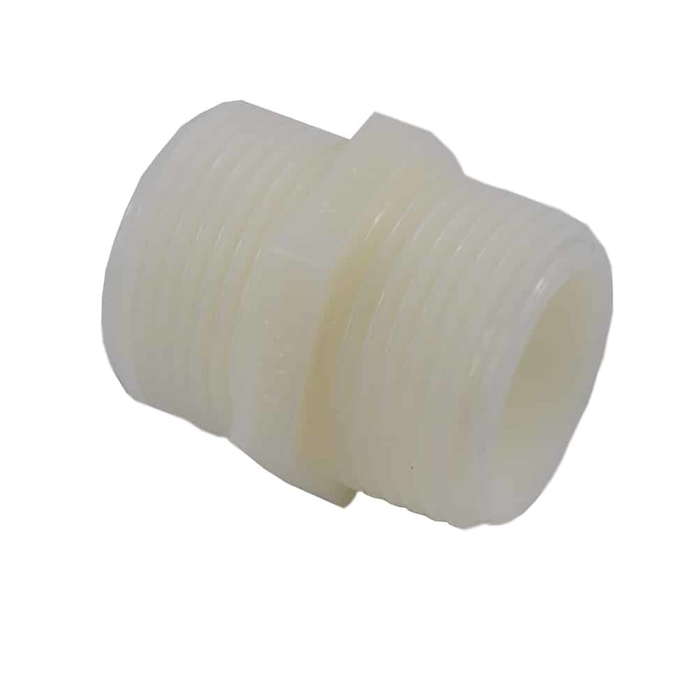 Raccord de tuyau en plastique Double mamelon 1/2"