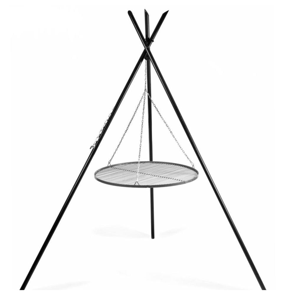 Grill pivotant "TIPI" 210 cm + Grille 80 cm en acier inoxydable