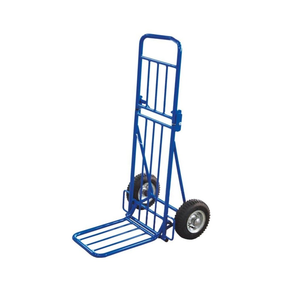 Chariot à colis 100 kg 2 fois pliable Pneus à air 490 x 635 x 1025 mm