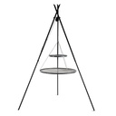 Grill pivotant "TIPI" 210 cm + Double grille 70 cm et 40 cm en acier naturel