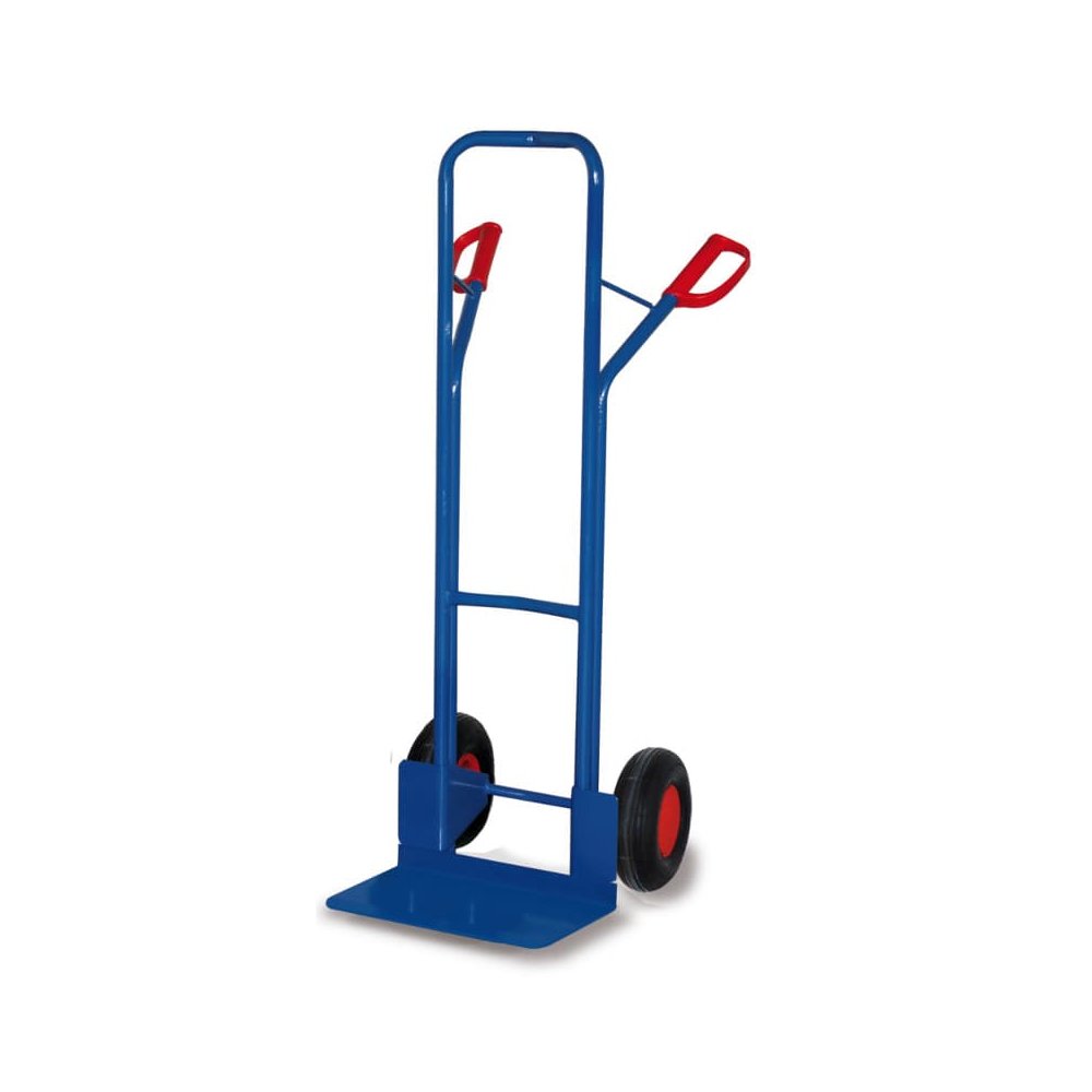 Chariot en tube d'acier 250 kg avec grande pelle Hauteur 1300 mm Pneumatique 570 x 650 x 1305 mm