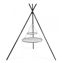 Gril pivotant "TIPI" 210 cm + Double grille 70 cm et 40 cm en acier inoxydable