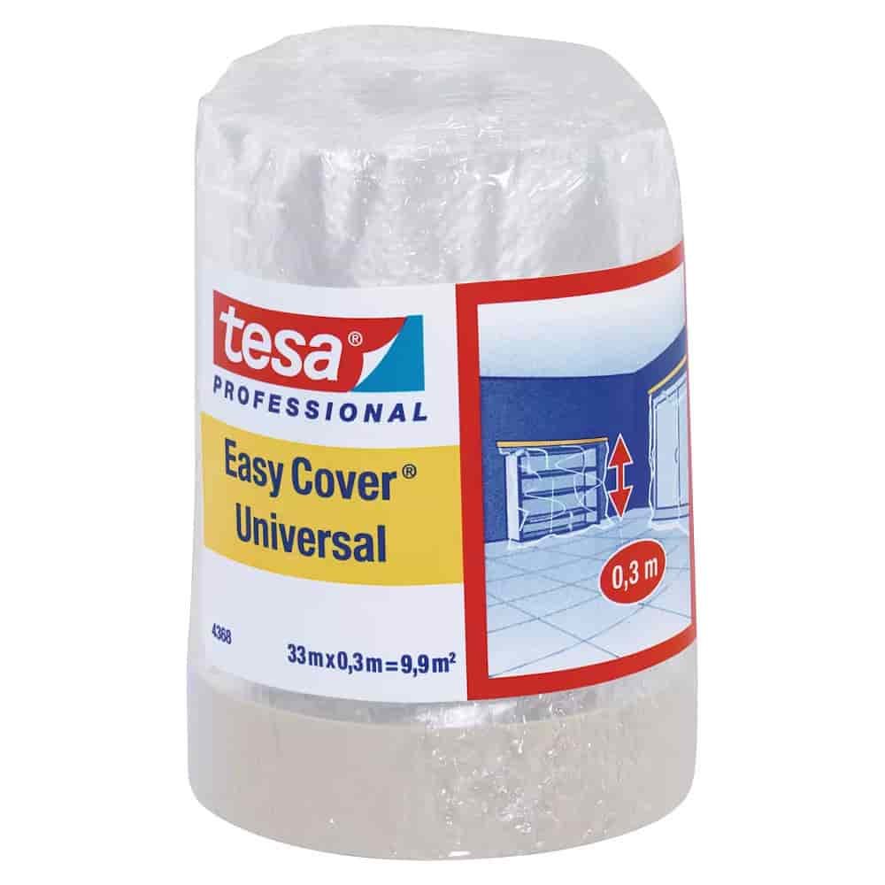 tesa Easy Cover 4368 Premium Ruban de masquage avec film de protection 300 mm x 33 m (beige clair mat)