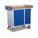 Chariot d'atelier avec 6 tiroirs 1 plateau, 1 armoire + EasySTOP