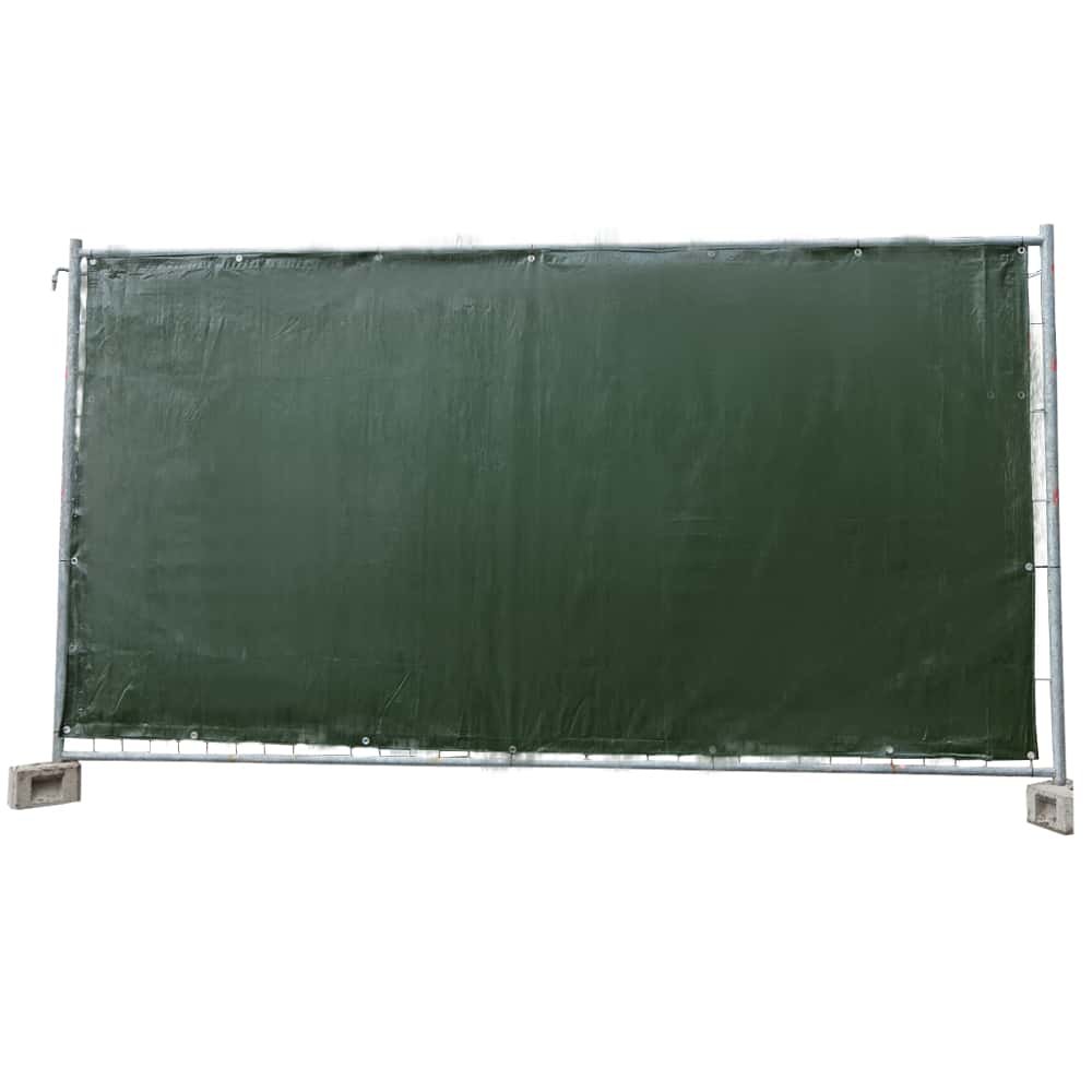 Bâche de clôture de chantier 160g/m² vert PE 1,76m x 3,41m