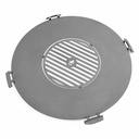 Plaque de cuisson en acier inoxydable pour brasero 78 cm avec quatre poignées + grille 36 cm