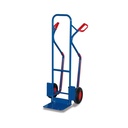 Chariot empilable en tube d'acier 200 kg avec pelle rétractable, patins en plastique, pneus gonflables 570 x 610 x 1300 mm