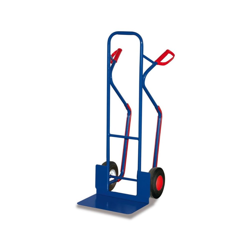 Chariot en tube d'acier 250 kg avec grande pelle Patins de glissement Roues pleines 570 x 655 x 1315 mm