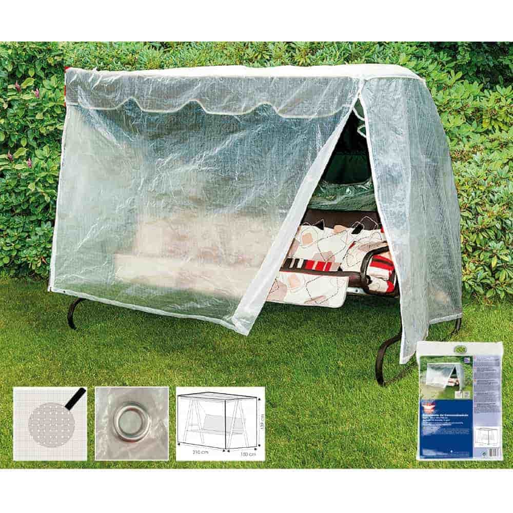 Housse de protection transparente pour balancelle, env. 210x150x139