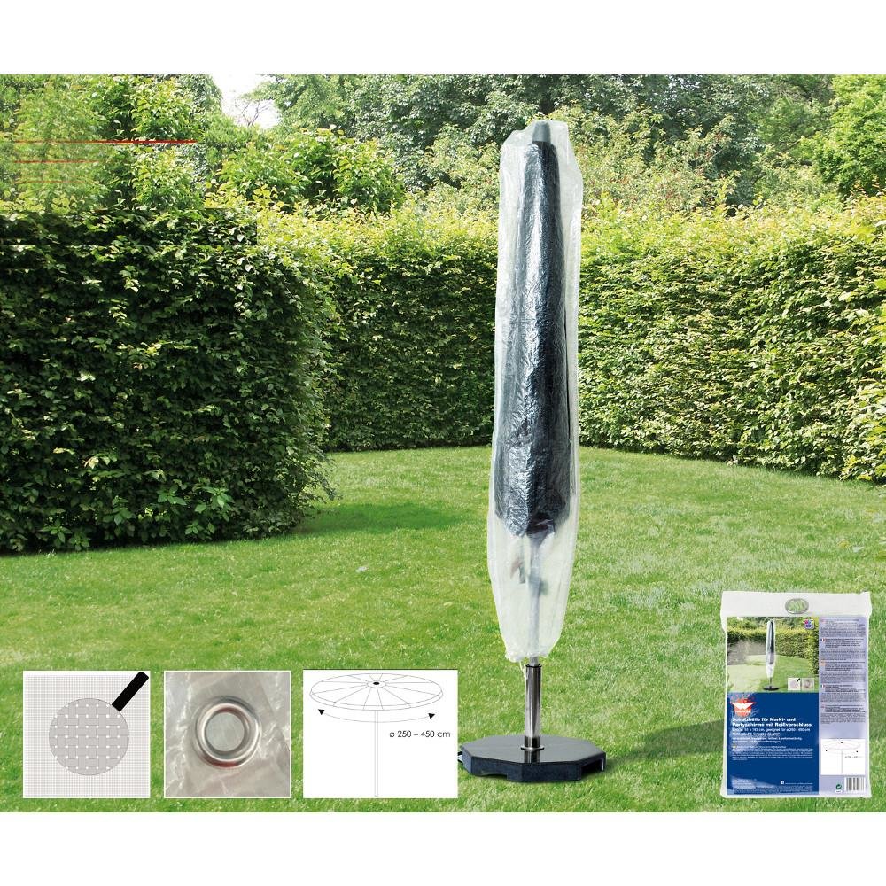 Housse transparente pour parasol de jardin, Ø env. 250-450, env. 51x193