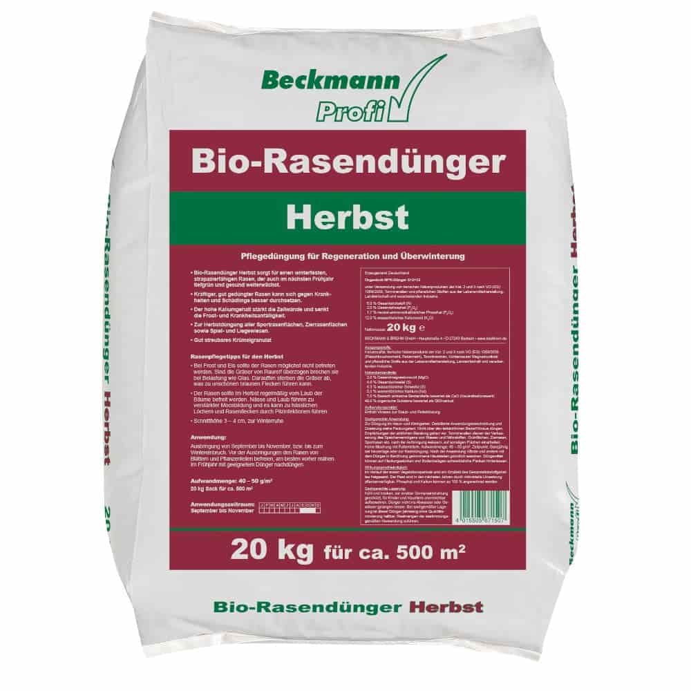 20 kg Bio-engrais de pelouse automne organique 6+2+12 pour environ 500m²