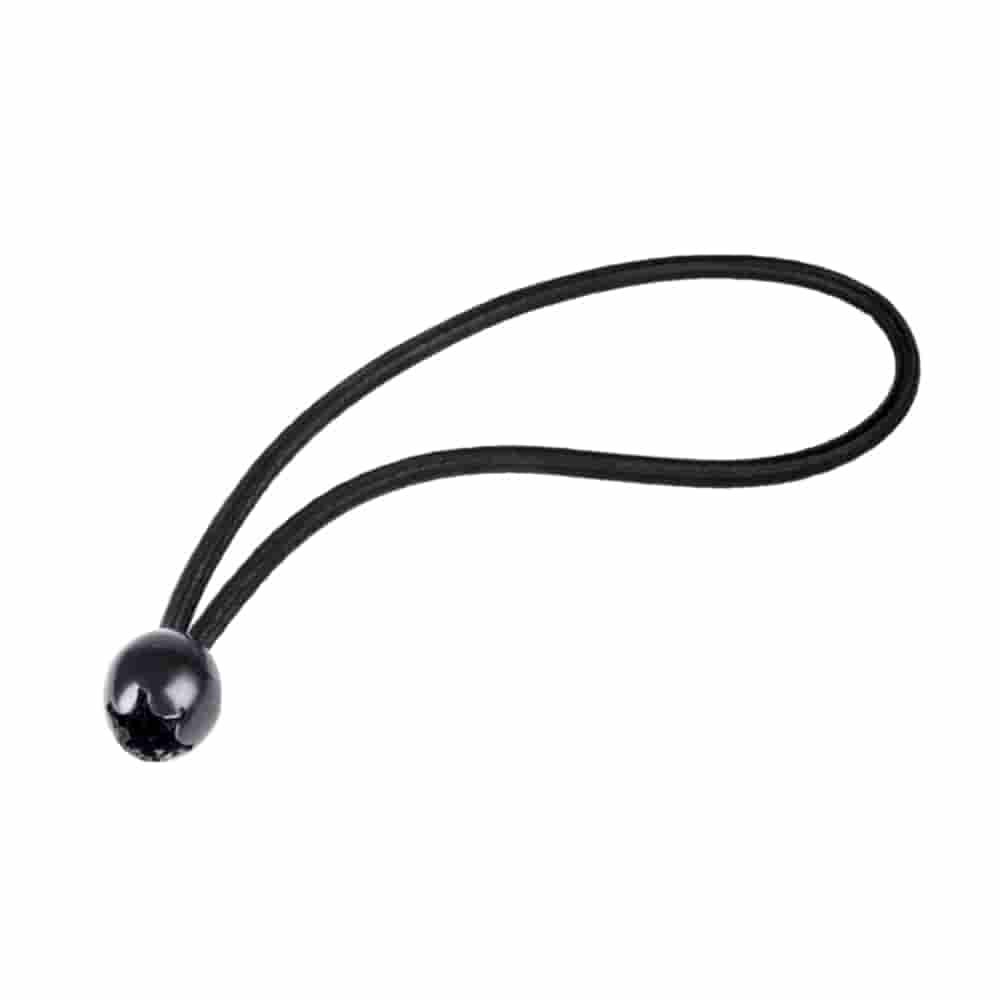 Sangle élastique avec boule, noir 6 mm x 18 cm