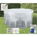 Housse de protection transparente pour ensemble de sièges ronds, env. 200x95