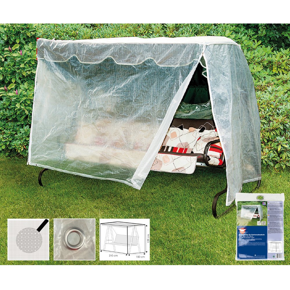 Housse de protection transparente pour balancelle de jardin, env. 210x150x139