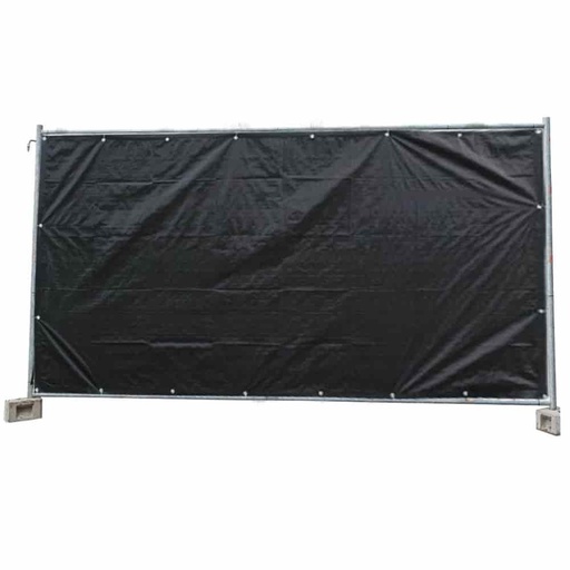 [BONI-140_PE] Bâche de clôture de chantier 160g/m² noir PE 1,76m x 3,41m