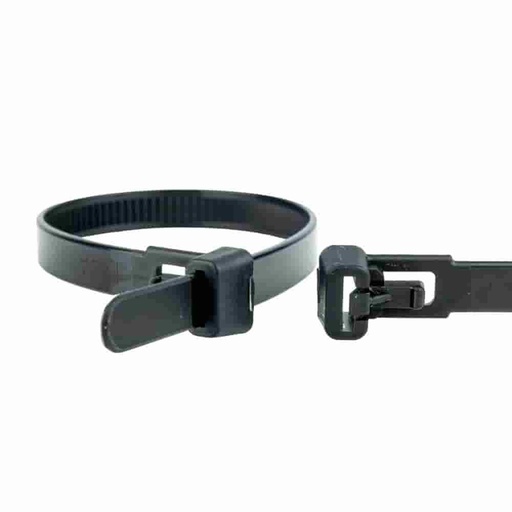 [BONI-42454-10] 100 colliers de serrage réutilisables 250 x 7, 6mm noir