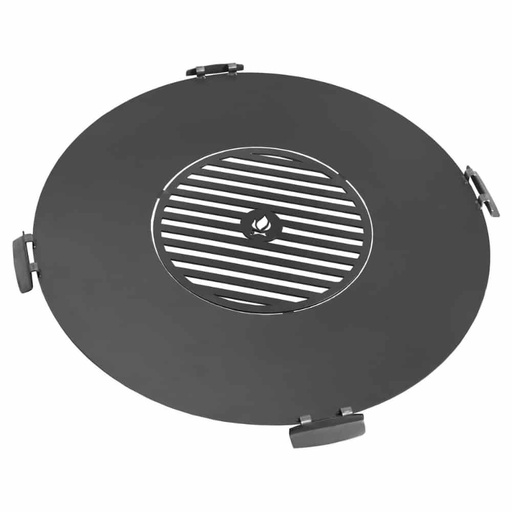 [BONI-C222382] Plaque de cuisson en acier naturel pour brasero 102 cm + grille 50 cm et 4 poignées