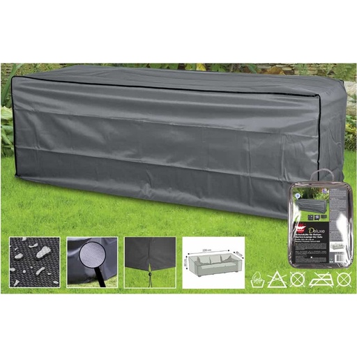 [BONI-79308] Housse de protection Deluxe pour canapé en rotin 3 places, env. 220x80x80