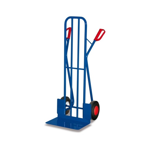 [BONI-sk-710.214] Chariot en tube d’acier 250 kg avec grande pelle Pneus pleins en caoutchouc 570 x 585 x 1310 mm