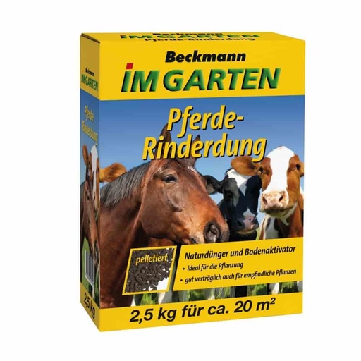 [BONI-10.594] Fumier de cheval et de bovin pelletisé 2,5 Kg BIO Convient pour culture