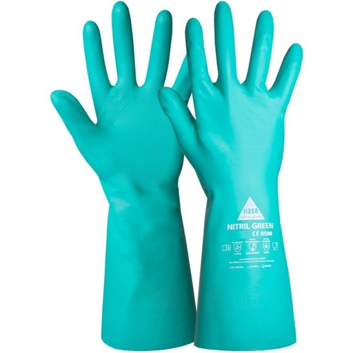 [BONI-42508-11] Gants de protection chimique en nitrile vert, taille 11