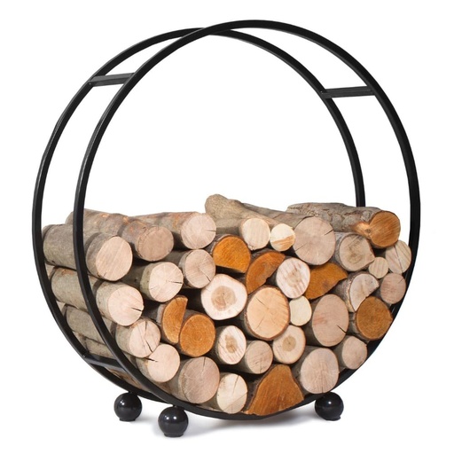 [BONI-C333233] Rangement à bois "DAISY" 80 cm - en acier naturel