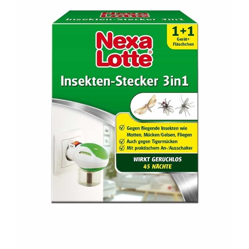 [BONI-3902] NEXA LOTTE® Protection contre les insectes 3 en 1 - 1 dispositif avec flacon de 35 ml de substance active