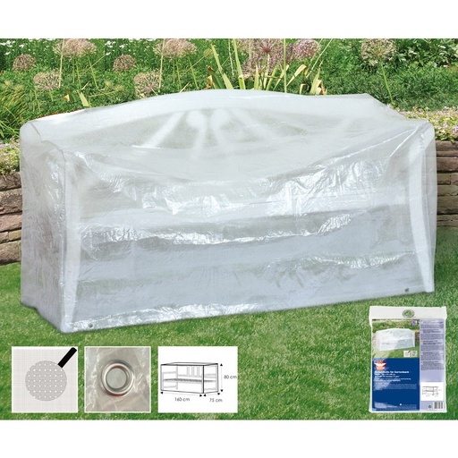 [BONI-79265K] Housse de protection transparente pour banc 3 places, env. 160x80x75