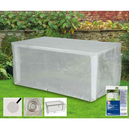 [BONI-79291KK] Housse de protection transparente pour table rectangulaire, env. 180x100x75