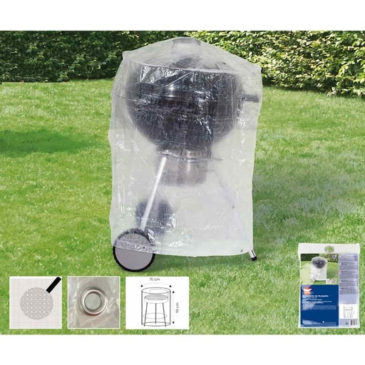 [BONI-79278KK] Housse de protection transparente pour barbecue rond, env. 70x90