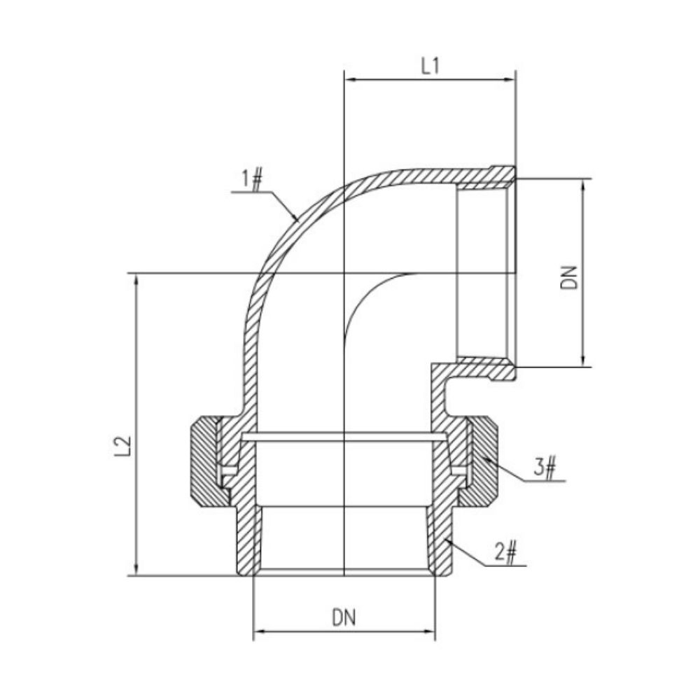 Raccord fileté en acier inoxydable coude 90° 1/2" IG type conique-1