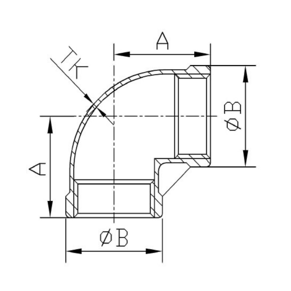 Raccord fileté en acier inoxydable coude 90° 1 1/2" IG-1