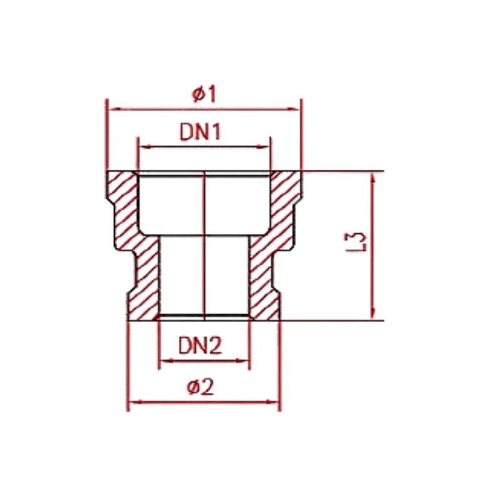 Raccord fileté en acier inoxydable manchon réducteur 1 1/2" IG x 1 1/4" IG-1