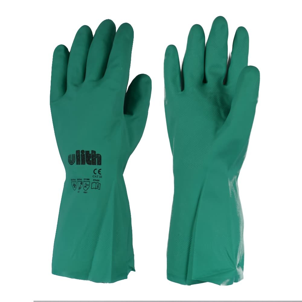 Gants industriels en caoutchouc nitrile taille XL/10 vert-1